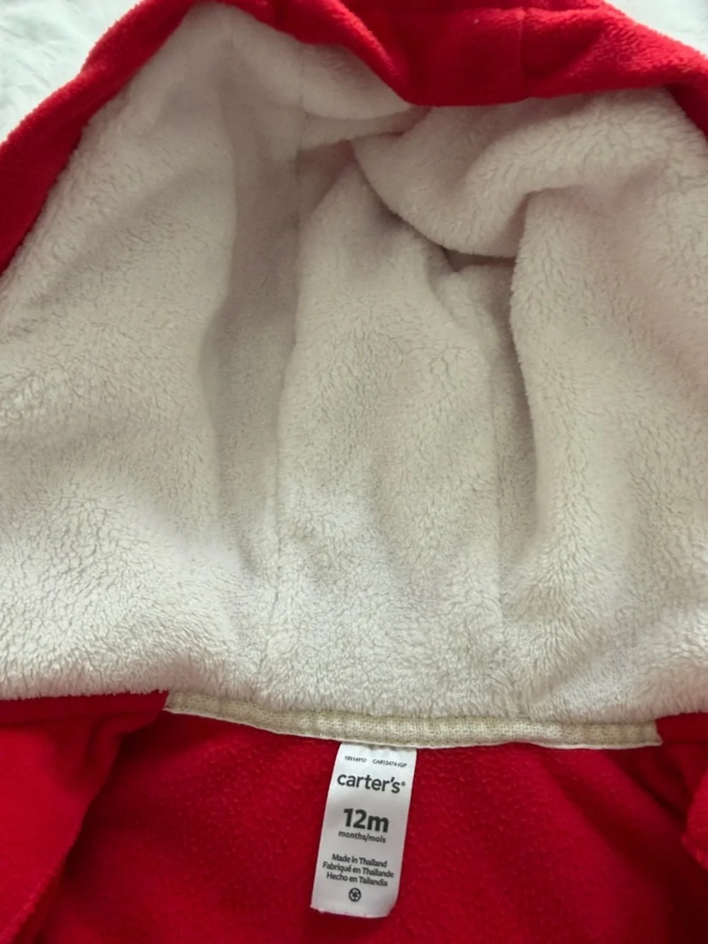 Carter's Bright Red Hooded Peacoat baby girl 9-12 months